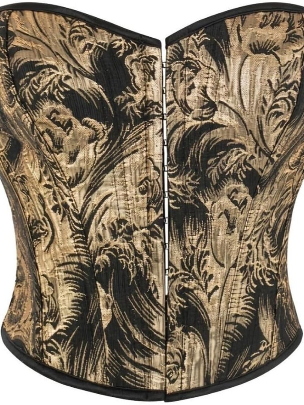 Black Gold Corset Tops for Women Renaissance Bustier Vintage Lace Up Steampunk G